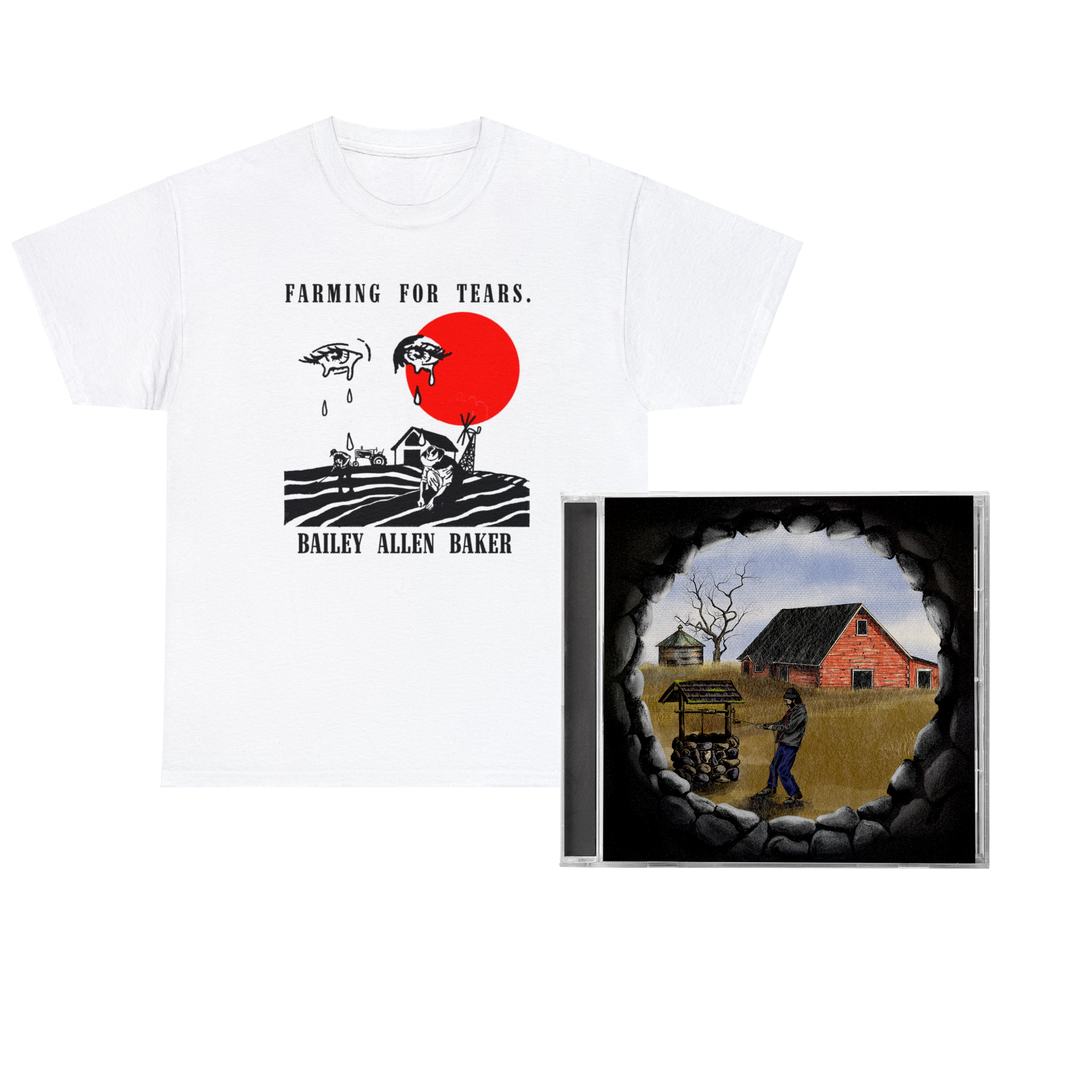 Bailey Allen Baker - "Farmin' for Tears" Tee + "Grab A Bucket" Cassette