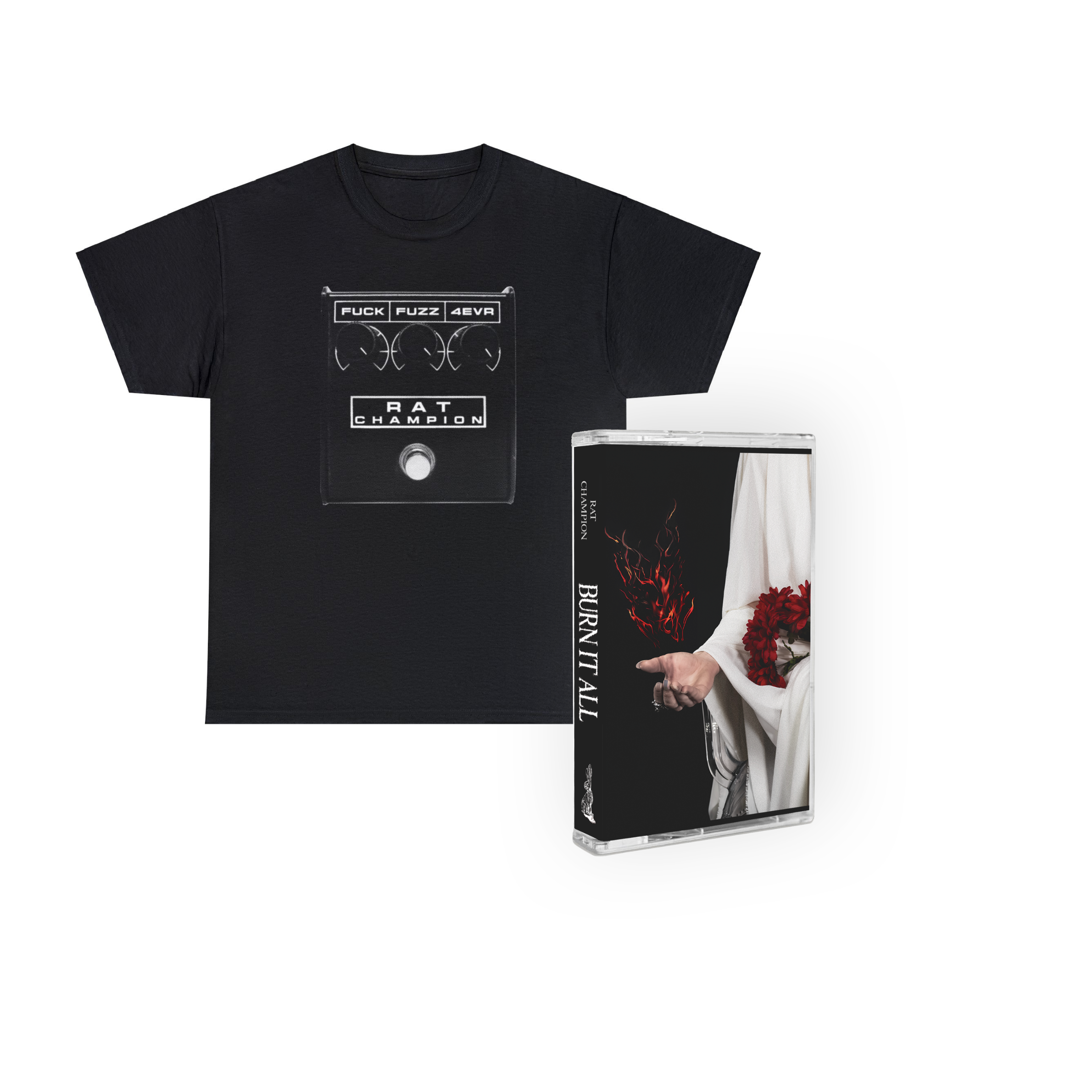 Rat Champion - "F*CK FUZZ 4EVER" T-Shirt + "Burn it All" Limited-Edition Cassette
