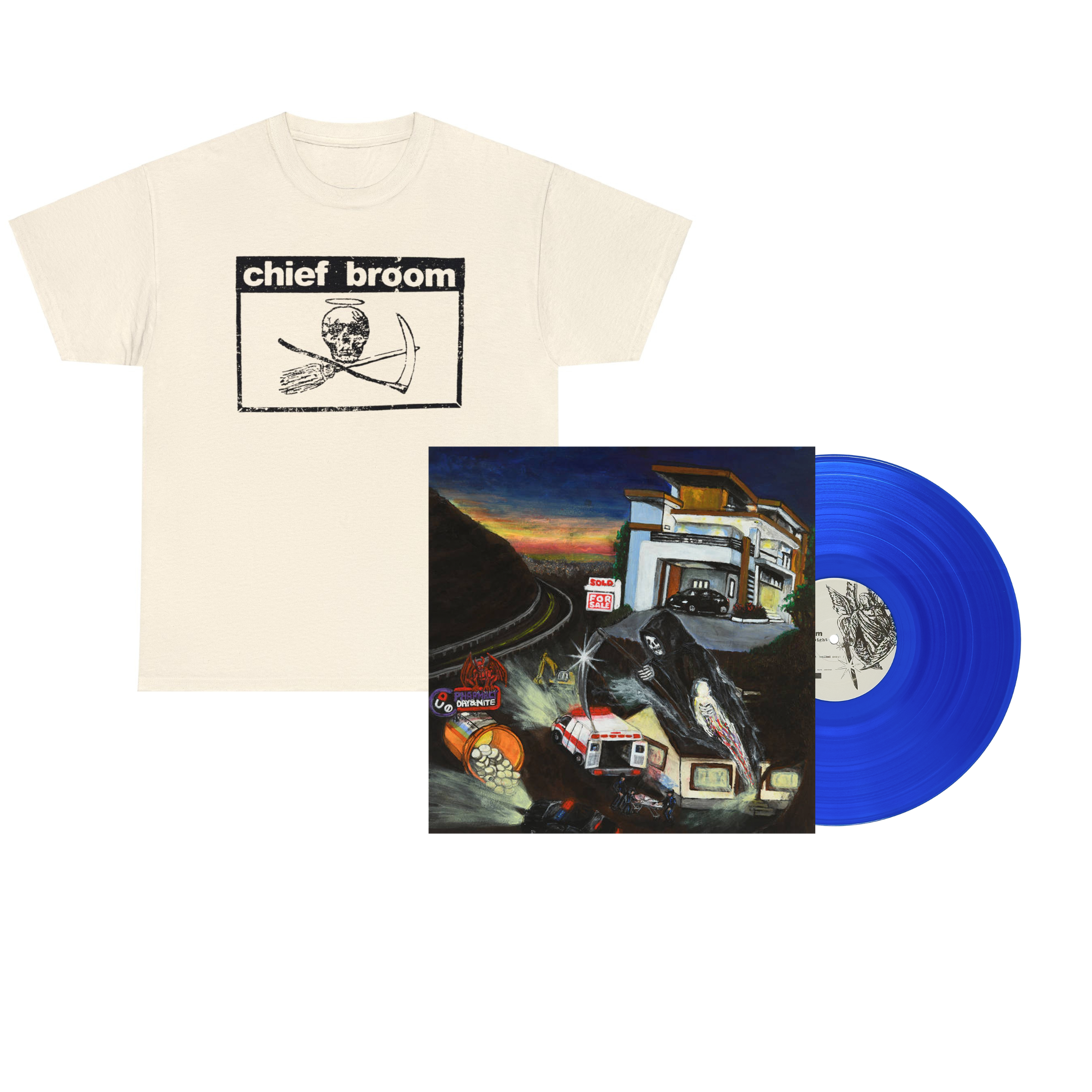 Chief Broom - "Crossbones" Logo Tee - Black Print + "hidden in plain sight" Vinyl